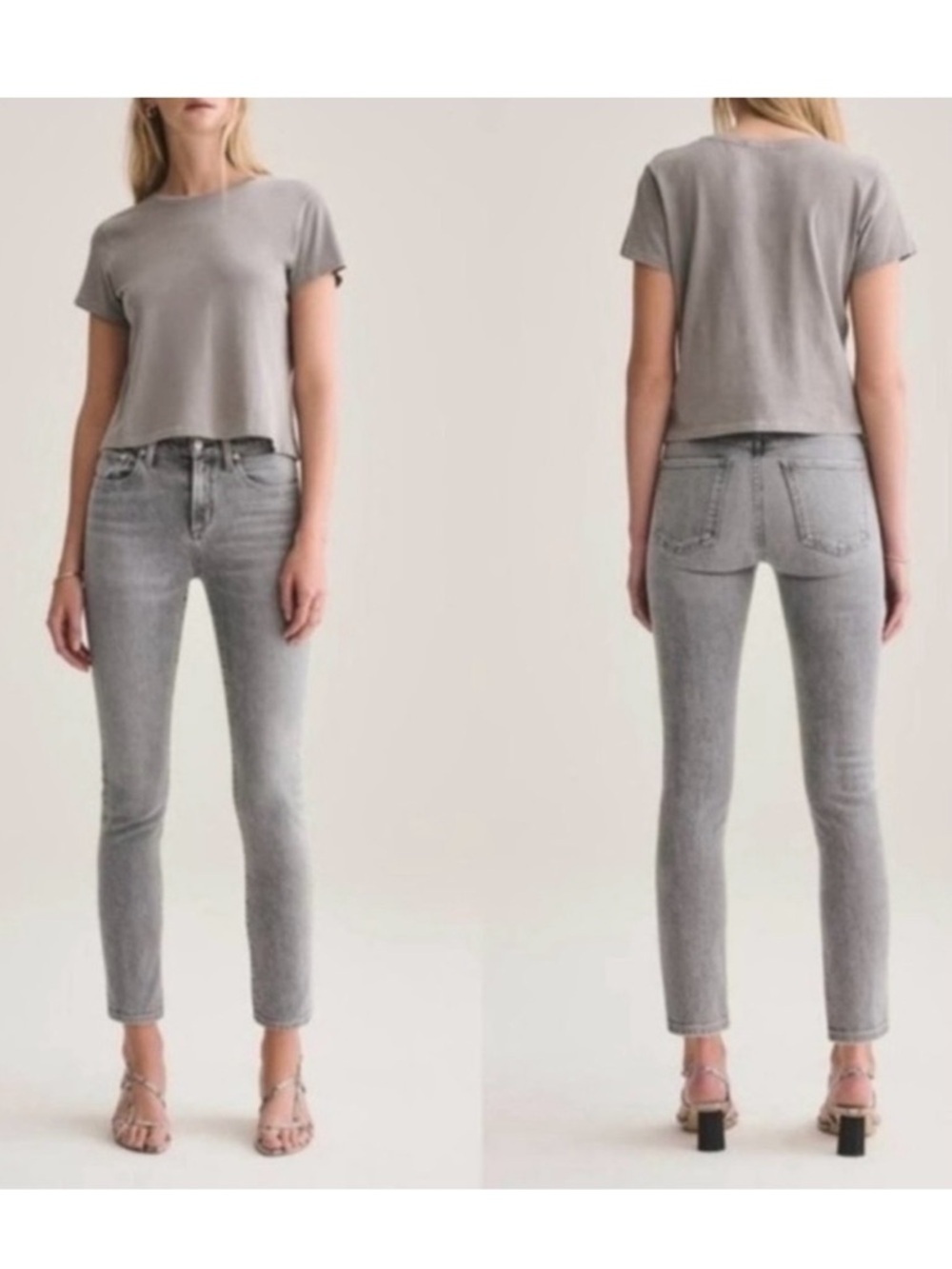 Agolde Mid Rise Ankle Toni Jeans Grey